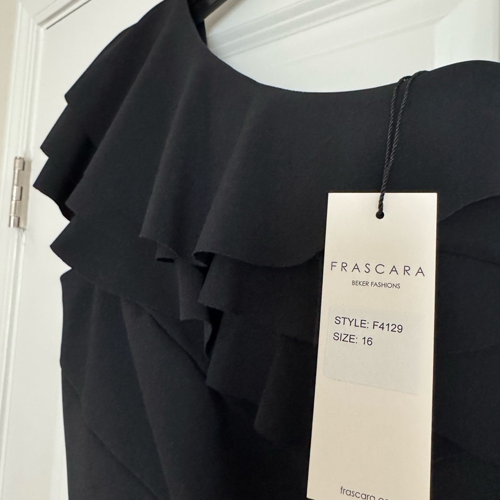 BRAND NEW!!! Never worn, Elegant Black Frascara One-Shoulder Evening Gown - Picture 7 of 7